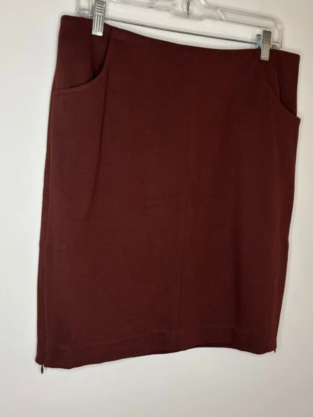 CAbi Boss Skirt Womens 10 Brown #3582 Professional Knee Length Pencil Pockets